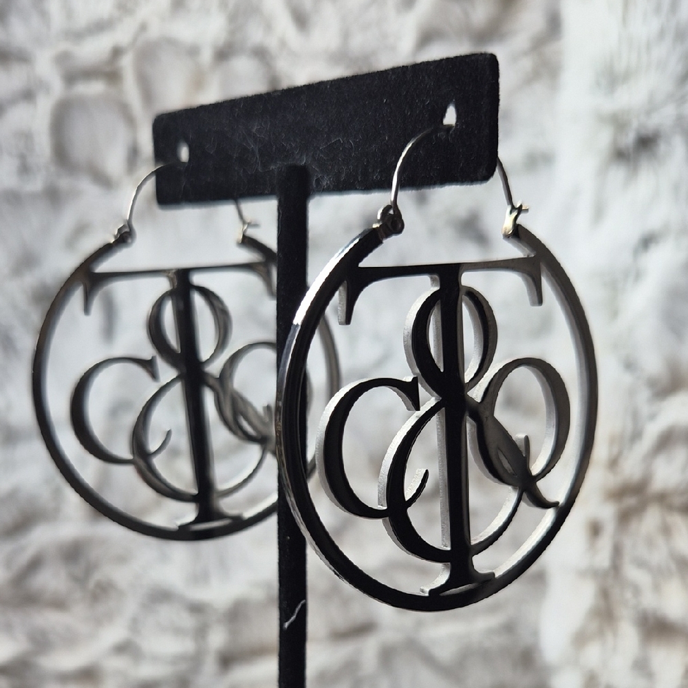 Stylish Black Hoop Earrings